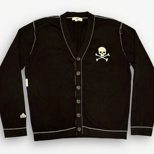 Sport of Kings Cali Black Skull Cardigan Sweater Sz L